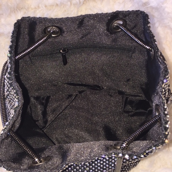 Black and Silver Rhinestone Bucket Bag - Picture 6 of 7